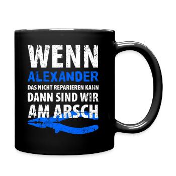 Heimwerker Alexander - Tasse einfarbig - Schwarz - Rechts