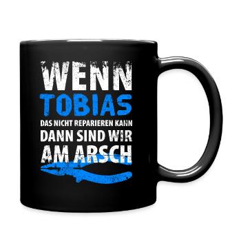 Heimwerker Tobias - Tasse einfarbig - Schwarz - Rechts