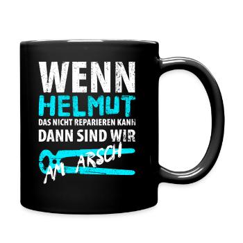 Heimwerker Helmut - Tasse einfarbig - Schwarz - Rechts