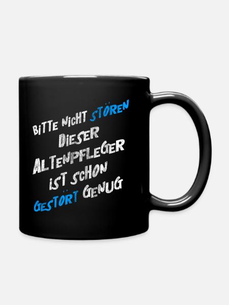Altenpfleger - Pflege - Tasse einfarbig - Schwarz