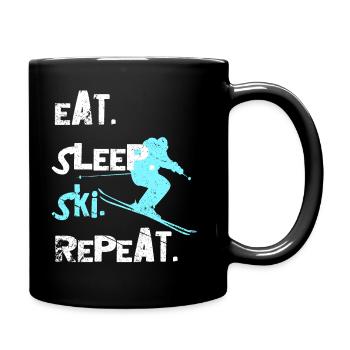 Ski Ski Ski Skieur Descente - Mug uni - noir - Droite
