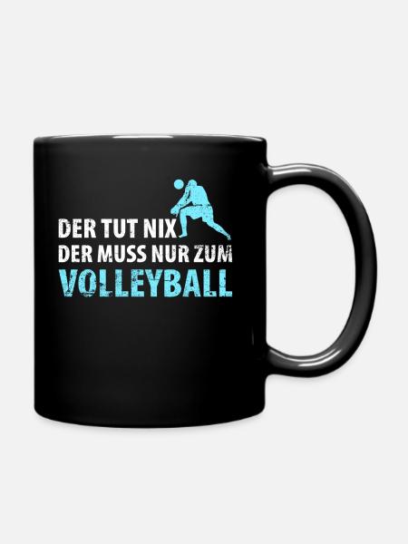 Volleyball Sport Team Play Mannschaft Geschenk - Tasse einfarbig - Schwarz