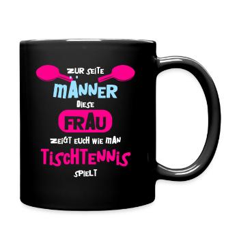 Ping Pong Tischtennis - Tasse einfarbig - Schwarz - Rechts