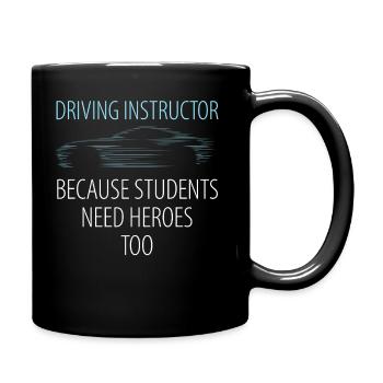 Driving instructor gift student driving lesson - Full Colour Mug - black - Right