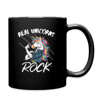 Unicorn rockers rock real unicorns - Full Colour Mug - black - Right