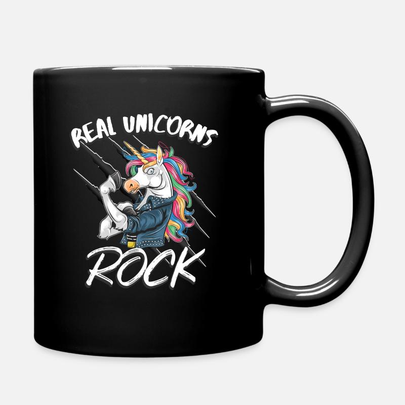 Einhorn Rocker echte Einhörner rocken - Tasse einfarbig - Schwarz
