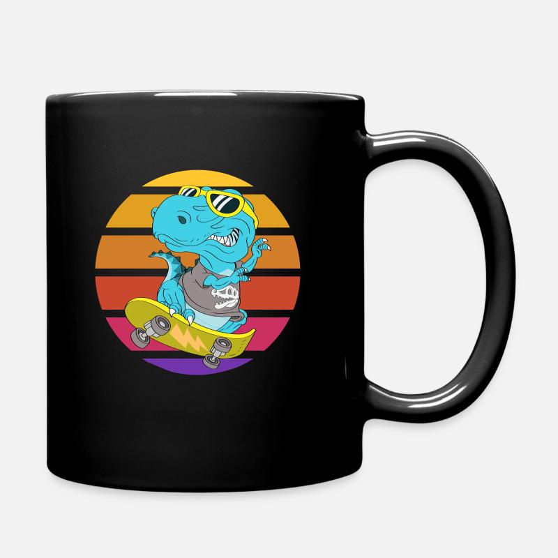 Skater Dinosaurier TRex - Tasse einfarbig - Schwarz