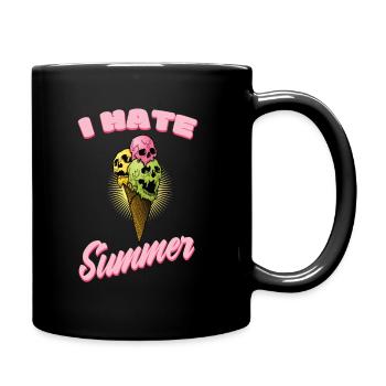Ich hasse Sommer Eis Totenkopf - Tasse einfarbig - Schwarz - Rechts