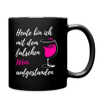Wein - Tasse einfarbig - Schwarz - Rechts