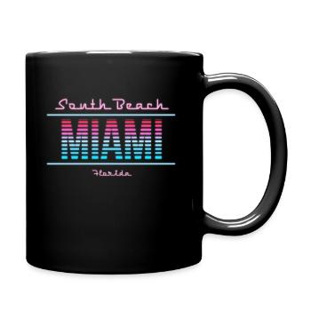 South Beach Neon - Tasse einfarbig - Schwarz - Rechts