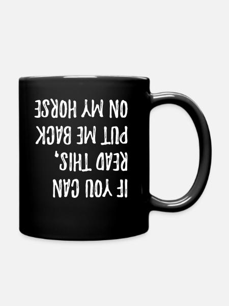 Reiten Pferd - Tasse einfarbig - Schwarz