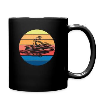 Vintage jet ski jet boat gift - Full Colour Mug - black - Right