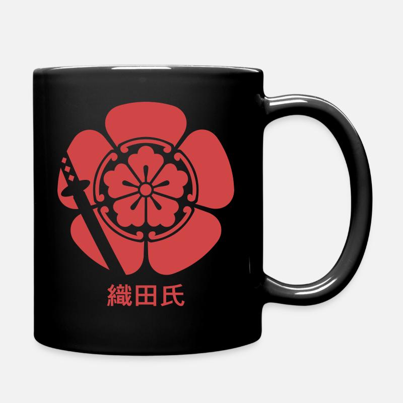 Samurai Oda Clan Wappen in Rot - Tasse einfarbig - Schwarz