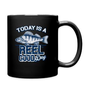 Angler saying vintage typography - Full Colour Mug - black - Right