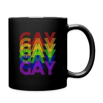 gay rainbow - Full Colour Mug - black - Right