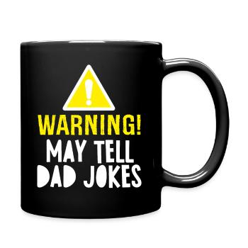 WARNUNG KANN DAD JOKES ERZÄHLEN - Tasse einfarbig - Schwarz - Rechts