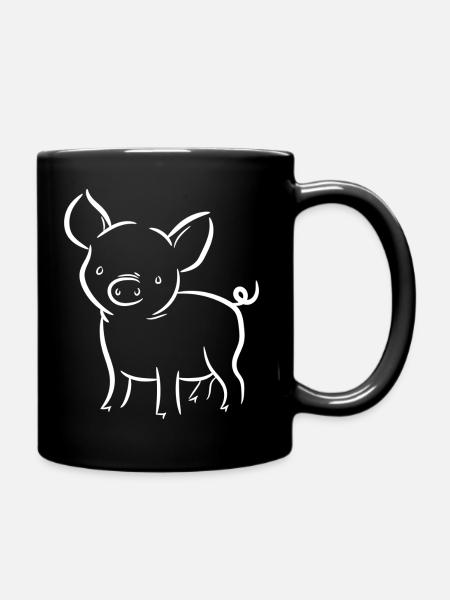 Sweet Pig - Baby Pig - Full Colour Mug - black