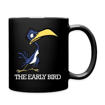 The early bird catches the worm - Full Colour Mug - black - Right