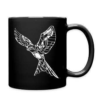 Elegant flying hawk - Full Colour Mug - black - Right