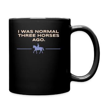 monter cheval trakehner cheval fou fille blague - Mug uni - noir - Droite