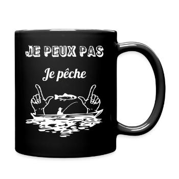 Je peux pas je pêche - Mug uni - noir - Droite