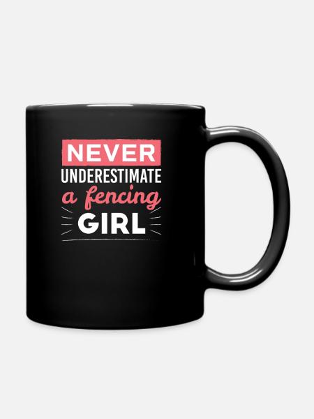 Jamais sous-estimer l'escrime fille cadeau d'escrime - Mug uni - noir