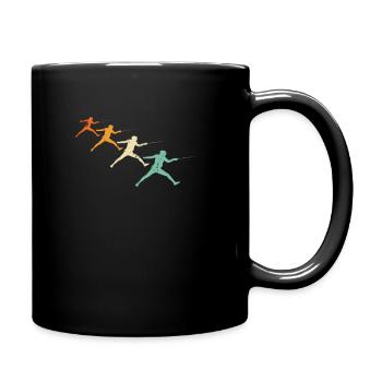 Retro Fechten Vintage Fechter Geschenk Florett - Tasse einfarbig - Schwarz - Rechts
