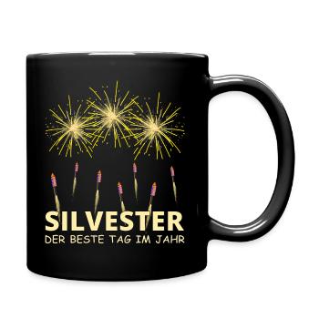 Feux d'artifice le jour du nouvel an - Mug uni - noir - Droite