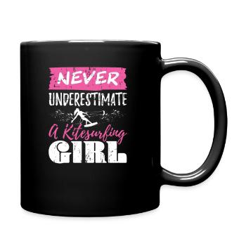 Never Underestimate A Girl Kitesurfing Cadeau - Mug uni - noir - Droite