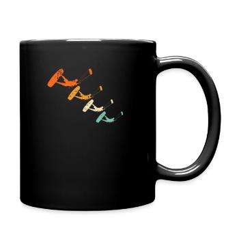 Vintage Kitesurfing Retro Gift Kitesurfer - Full Colour Mug - black - Right