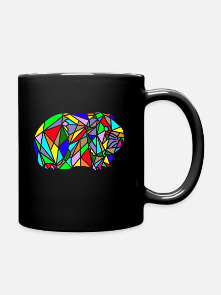 arc en ciel de cochon dinde polygone - Mug uni - noir