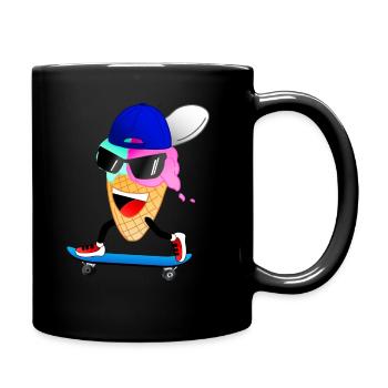 Glace patineuse drôle - Mug uni - noir - Droite