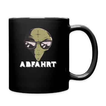 Raven Techno Alien Raver Festival Geschenk House - Tasse einfarbig - Schwarz - Rechts