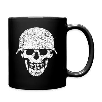 Skull helmet / Skull beads - Full Colour Mug - black - Right