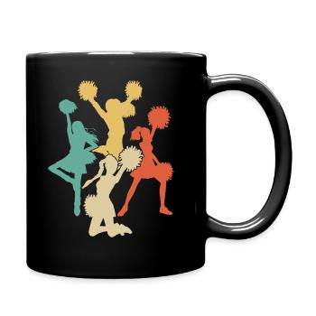 Retro Cheerleader Shirt für Damen Herren Vintage - Tasse einfarbig - Schwarz - Rechts
