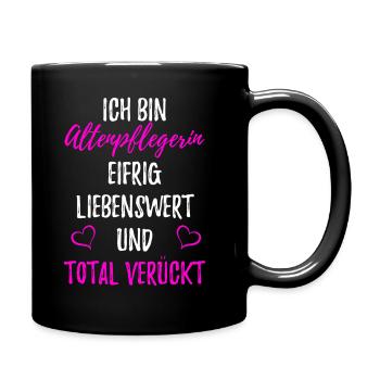 Altenpflegerin - Pflege - Tasse einfarbig - Schwarz - Rechts