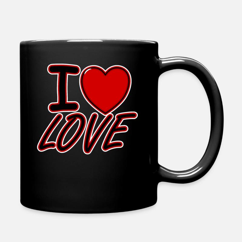 i love Love - Tasse einfarbig - Schwarz
