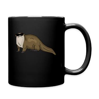 Otter Fischotter Seeotter Geschenkidee Tiere - Tasse einfarbig - Schwarz - Rechts