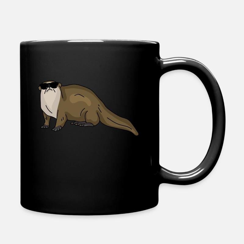 Otter Fischotter Seeotter Geschenkidee Tiere - Tasse einfarbig - Schwarz