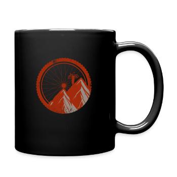 Mountainbiken Mountainbike Berg Retro Geschenkidee - Tasse einfarbig - Schwarz - Rechts