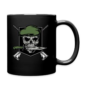 Soldaten Totenkopf Armee Emblem - Tasse einfarbig - Schwarz - Rechts