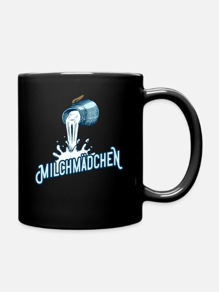 Milchmädchen Milchkanne Landwirtin - Tasse einfarbig - Schwarz