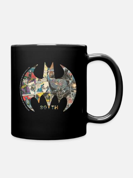 Batman 80 Years Comic Mug - Full Colour Mug - black