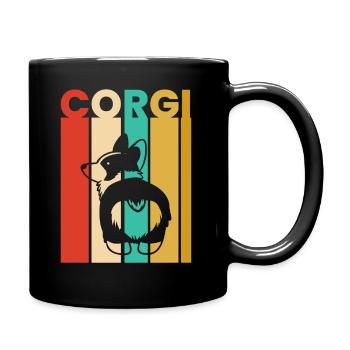 Corgi-Liebhabergeschenke, Weinlese-Corgi-Hintern - Tasse einfarbig - Schwarz - Rechts