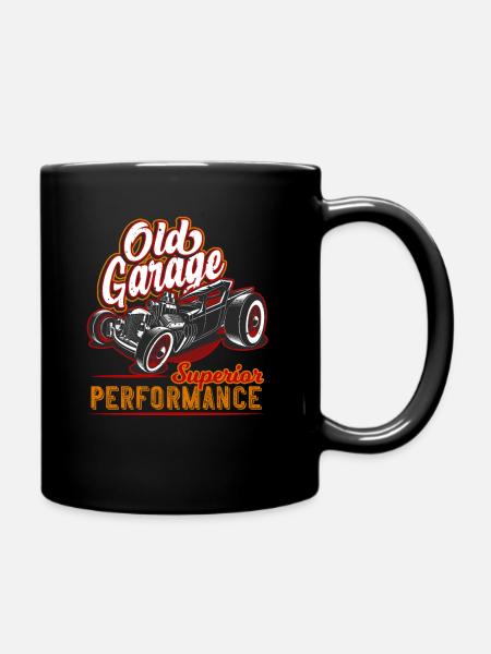 Ancien garage Hot Rod Californie - Mug uni - noir