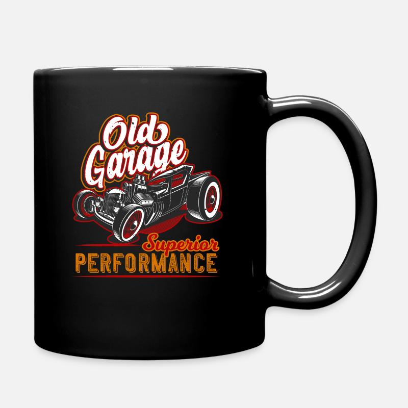 Old Garage Hot Rod California - Full Colour Mug - black