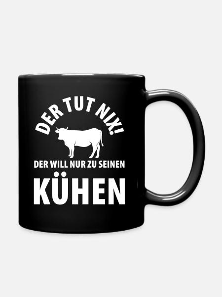 Kühe Bauer Landwirt Landwirtschaft Kuh - Tasse einfarbig - Schwarz