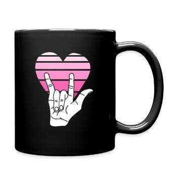 CHEMISES ASL Vêtements en langue des signes Love Be Kind - Mug uni - noir - Droite