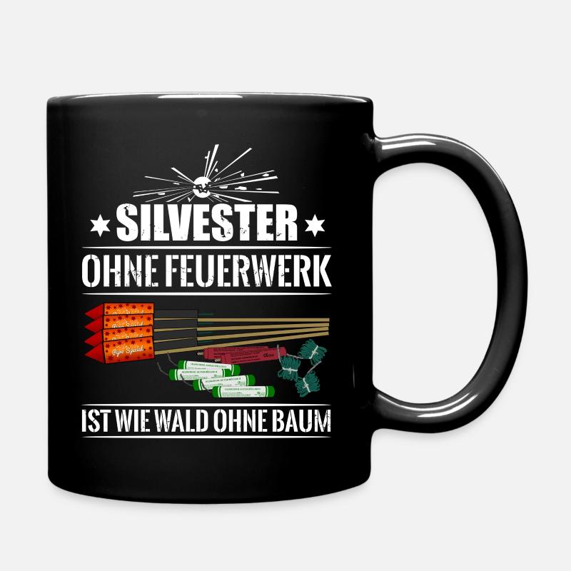 Silvester Feuerwerk Pyro Wald - Tasse einfarbig - Schwarz