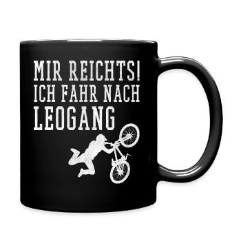 Mountainbike Downhill Leogang MTB Downhiller - Tasse einfarbig - Schwarz - Rechts